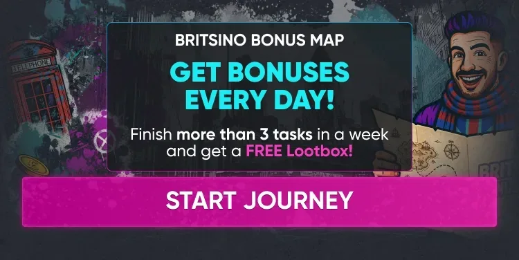 Britisino Bonus Map: get bonuses every day and a free lootbox for finishing more than 3 tasks a week