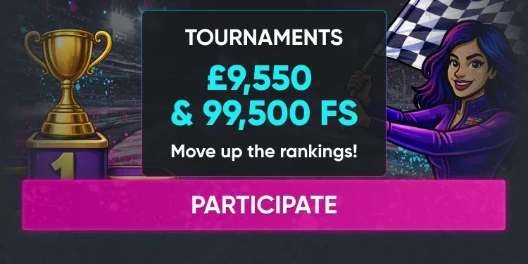 Britisino tournaments with £9,550 and 99,500 free spins in prizes